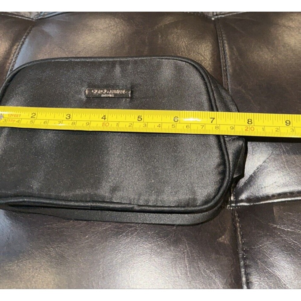 Giorgio Armani Parfums Black Makeup Bag Vanity Case Travel Pouch Cosmetic Clutch - Picture 3 of 6